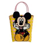 画像4: Mickey Mouse Damier Checkered Tote Bagbasket picnic shopping bag　 ミッキーマウスミッキー ミッキーダミエバスケットピクニックショッピングバッグ トート籠かごバッグ (4)