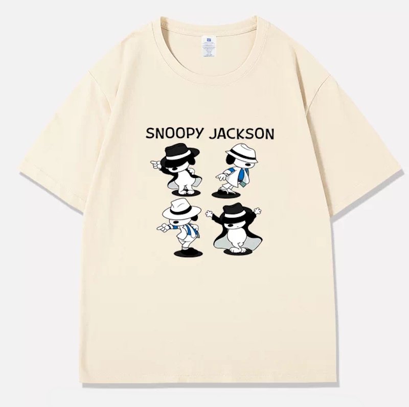 画像6: Michael Jackson & SnoopyTshirts ユニセックス男女兼用マイケルジャクソン&スヌーピープリントTシャツ (6)