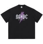 画像2: AC/DC  Back in Black T-shirt ユニセックス男女兼用 ACDCプリントロックバンドTシャツ (2)