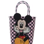画像2: Mickey Mouse Damier Checkered Tote Bagbasket picnic shopping bag　 ミッキーマウスミッキー ミッキーダミエバスケットピクニックショッピングバッグ トート籠かごバッグ (2)