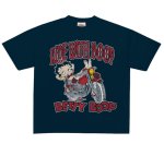 画像1: Biker Betty BoopTshirts ユニセックス男女兼用バイカーベティブーププリントTシャツ (1)