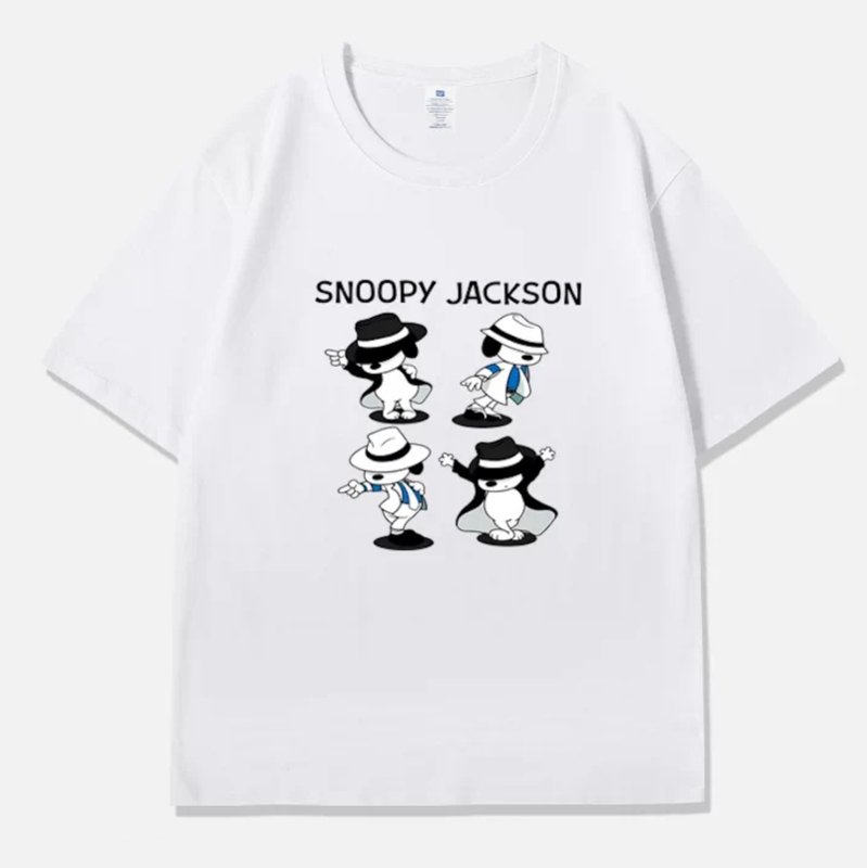 画像5: Michael Jackson & SnoopyTshirts ユニセックス男女兼用マイケルジャクソン&スヌーピープリントTシャツ (5)