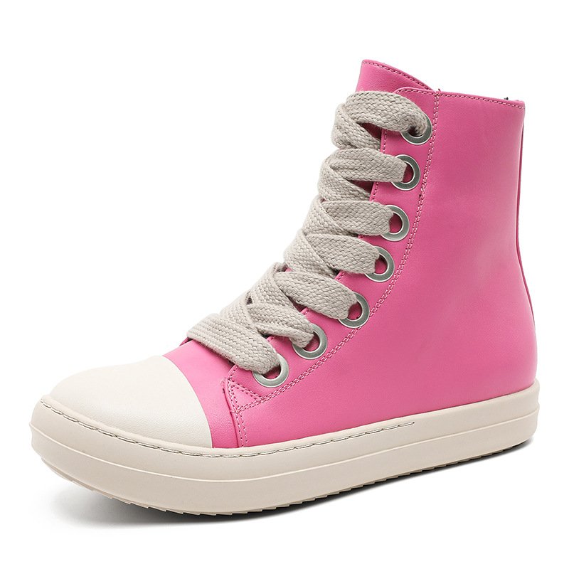画像2: Men's RO Leather Zipper British Sneaker Style boots High Top Sneakers レザー  ジッパー マーティン ハイカット スニーカー ブーツ  (2)