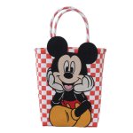 画像3: Mickey Mouse Damier Checkered Tote Bagbasket picnic shopping bag　 ミッキーマウスミッキー ミッキーダミエバスケットピクニックショッピングバッグ トート籠かごバッグ (3)