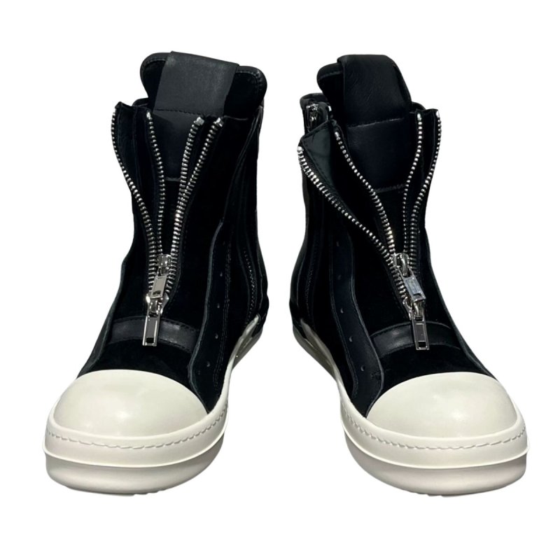 画像1: Men's RO Real Leather Zipper Martin British Style boots High Top Sneakers 本革 リアルレザー スウェード ジッパー マーティン ハイカット ブーツ スニーカー (1)