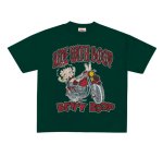 画像4: Biker Betty BoopTshirts ユニセックス男女兼用バイカーベティブーププリントTシャツ (4)