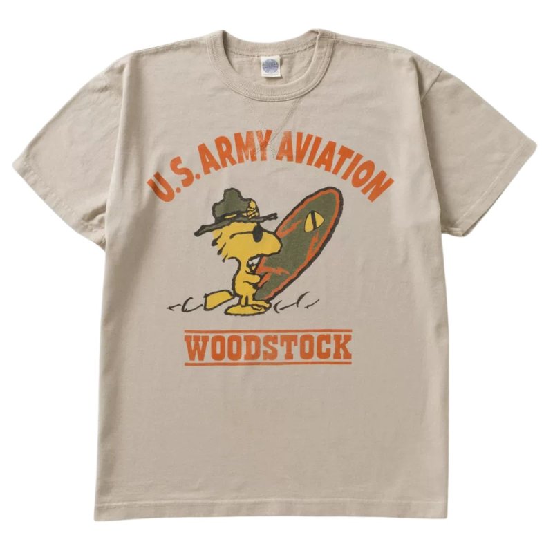 画像1: Unisex US Army Aviation Woodstock Surfer Print T-shirt  男女兼用 ユニセックスウッドストックアーミー サーファープリントプリント 半袖 Tシャツ (1)