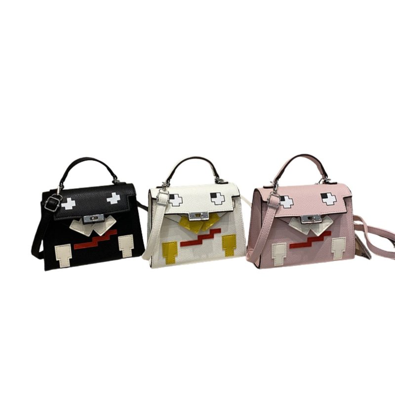 画像4: Mosaic Doll Leather Tote/Shoulder/Crossbody Bag  ユニセックス男女兼用 モザイクドールレザートートショルダークロスボディーバッグ (4)