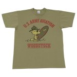 画像3: Unisex US Army Aviation Woodstock Surfer Print T-shirt  男女兼用 ユニセックスウッドストックアーミー サーファープリントプリント 半袖 Tシャツ (3)