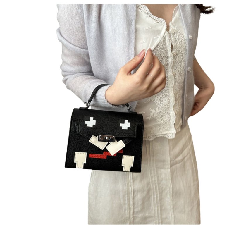 画像5: Mosaic Doll Leather Tote/Shoulder/Crossbody Bag  ユニセックス男女兼用 モザイクドールレザートートショルダークロスボディーバッグ (5)