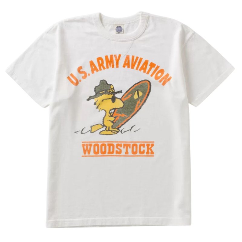 画像2: Unisex US Army Aviation Woodstock Surfer Print T-shirt  男女兼用 ユニセックスウッドストックアーミー サーファープリントプリント 半袖 Tシャツ (2)