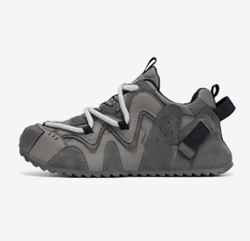 画像3: Unisex Two-tone lace-up leather chunky platform sneakers ユニセックスチャンキーソール厚底バイカラーレザーレースアップスニーカーシューズ (3)