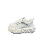 画像2: Unisex Platform Leather Lace-Up Sneakers with Rain-Drip Paint Detail ユニセックス厚底雨だれペイントレザーレースアップスニーカーシューズ (2)
