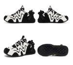 画像5: Unisex Two-tone lace-up leather chunky platform sneakers ユニセックスチャンキーソール厚底バイカラーレザーレースアップスニーカーシューズ (5)
