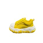 画像3: Unisex Platform Leather Lace-Up Sneakers with Rain-Drip Paint Detail ユニセックス厚底雨だれペイントレザーレースアップスニーカーシューズ (3)