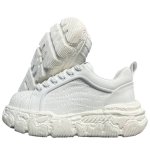 画像6: Unisex Platform Leather Lace-Up Sneakers with Rain-Drip Paint Detail ユニセックス厚底雨だれペイントレザーレースアップスニーカーシューズ (6)
