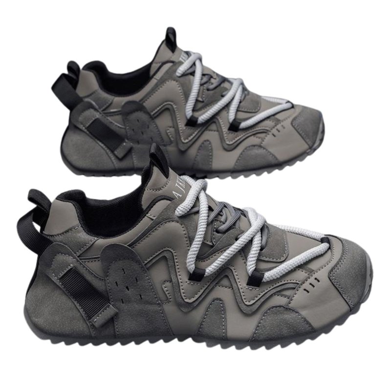 画像8: Unisex Two-tone lace-up leather chunky platform sneakers ユニセックスチャンキーソール厚底バイカラーレザーレースアップスニーカーシューズ (8)