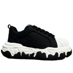 画像7: Unisex Platform Leather Lace-Up Sneakers with Rain-Drip Paint Detail ユニセックス厚底雨だれペイントレザーレースアップスニーカーシューズ (7)