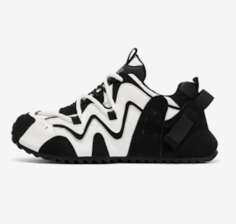 画像2: Unisex Two-tone lace-up leather chunky platform sneakers ユニセックスチャンキーソール厚底バイカラーレザーレースアップスニーカーシューズ (2)