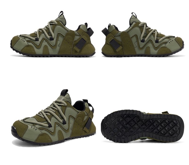 画像6: Unisex Two-tone lace-up leather chunky platform sneakers ユニセックスチャンキーソール厚底バイカラーレザーレースアップスニーカーシューズ (6)