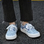 画像7: Unisex Paisley Print Color-Block Canvas Lace-up Sneakers ユニセックス ユニセックスペイズリー柄カラーブロックキャンバスレースアップスニーカーシューズ (7)