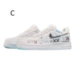 画像4: Unisex Graffiti Air Force 1 Leather Lace-Up Sneakers ユニセックス男女兼用  グラフィティエアフォース1レザーレースアップスニーカーシューズ (4)