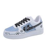 画像1: Unisex Two-tone painted leather lace-up sneakers　ユニセックス男女兼用 バイカラー&ペイントレザーレースアップスニーカーシューズ (1)