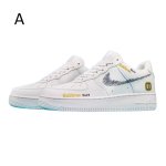 画像2: Unisex Graffiti Air Force 1 Leather Lace-Up Sneakers ユニセックス男女兼用  グラフィティエアフォース1レザーレースアップスニーカーシューズ (2)