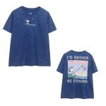 画像1:  Unisex Snoopy Fishing Vintage Style T-shirt ユニセックス男女兼用 スヌーピーフィッシングヴィンテージスタイルプリント半袖Tシャツ　 (1)