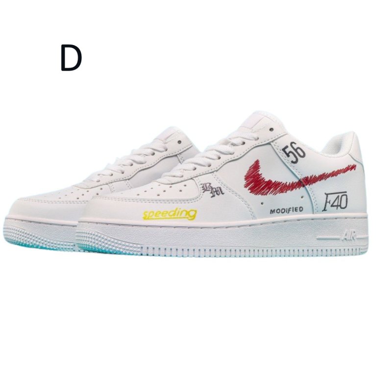 画像5: Unisex Graffiti Air Force 1 Leather Lace-Up Sneakers ユニセックス男女兼用  グラフィティエアフォース1レザーレースアップスニーカーシューズ (5)