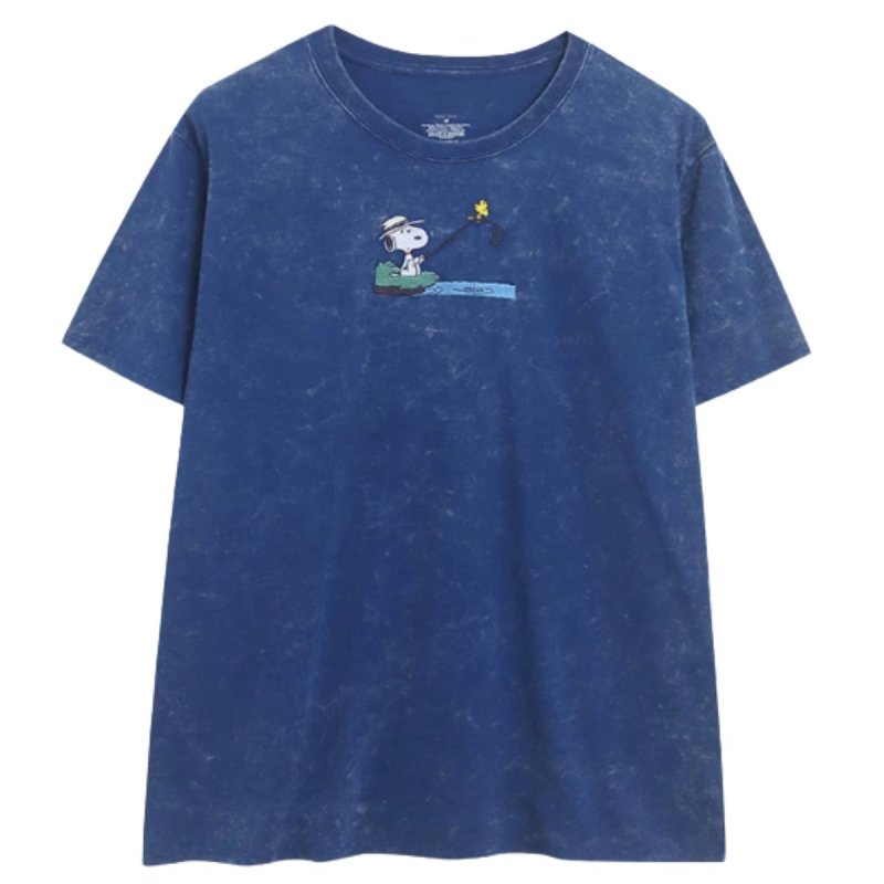 画像3:  Unisex Snoopy Fishing Vintage Style T-shirt ユニセックス男女兼用 スヌーピーフィッシングヴィンテージスタイルプリント半袖Tシャツ　 (3)