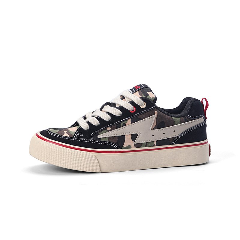 画像2: Unisex Leopard & Camouflage Canvas Lace-Up Sneakers ユニセックスレオパードヒョウ柄&迷彩キャンバスレースアップスニーカーシューズ (2)
