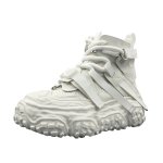 画像2: Men's high-top work boots with thick chunky soles High Top Sneakers  ハイカットチャンキーソール厚底ブーツ スニーカーワークブーツ  (2)