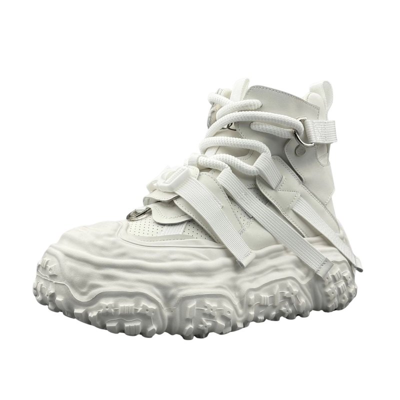 画像2: Men's high-top work boots with thick chunky soles High Top Sneakers  ハイカットチャンキーソール厚底ブーツ スニーカーワークブーツ  (2)