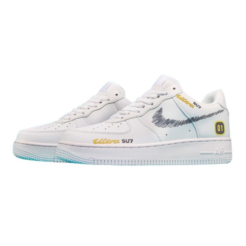 画像1: Unisex Graffiti Air Force 1 Leather Lace-Up Sneakers ユニセックス男女兼用  グラフィティエアフォース1レザーレースアップスニーカーシューズ (1)