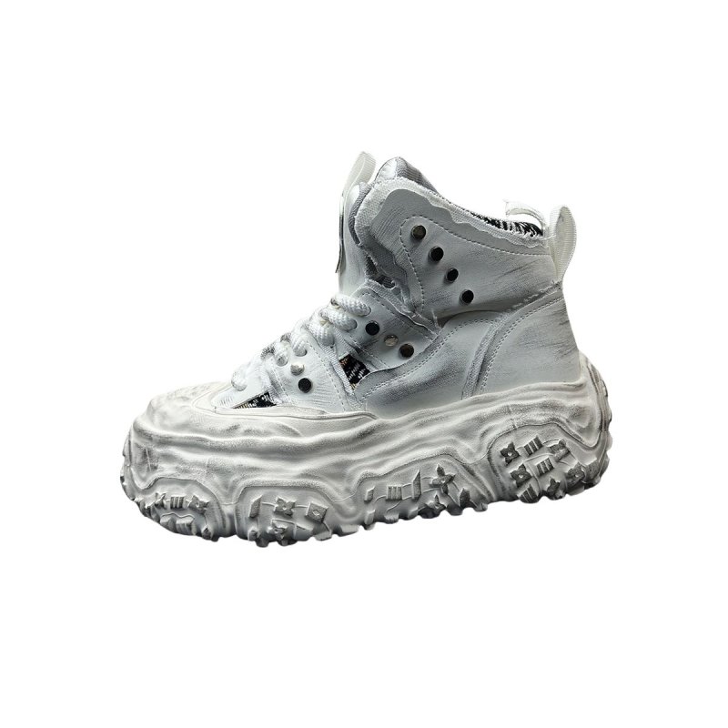 画像6: Men's high-top work boots with thick chunky soles High Top Sneakers  ハイカットチャンキーソール厚底ブーツ スニーカーワークブーツ  (6)