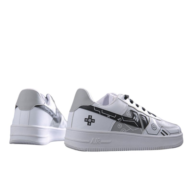 画像4: Unisex Two-tone painted leather lace-up sneakers　ユニセックス男女兼用 バイカラー&ペイントレザーレースアップスニーカーシューズ (4)