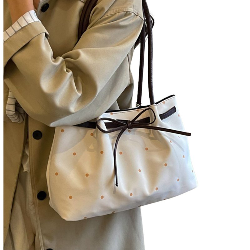 画像7: Polka-dot suede tote/shoulder/underarm bag ユニセックス男女兼用 ドット水玉スウェードトートショルダークロスボディーバッグ (7)