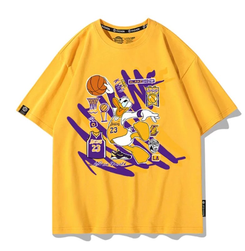 画像8: Unisx Mickey & Donald Duck Basketball Dunk Print T-Shirt & Shorts男女兼用 ユニセックスミッキー&ドナルドダッグ バスケットボールダンクプリントTシャツ&ハーフパンツ (8)