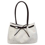 画像4: Polka-dot suede tote/shoulder/underarm bag ユニセックス男女兼用 ドット水玉スウェードトートショルダークロスボディーバッグ (4)