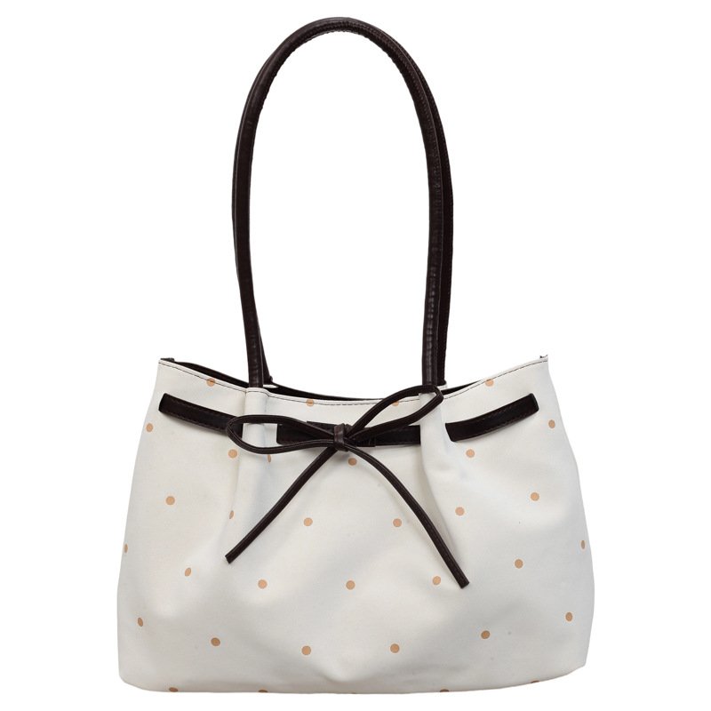 画像4: Polka-dot suede tote/shoulder/underarm bag ユニセックス男女兼用 ドット水玉スウェードトートショルダークロスボディーバッグ (4)