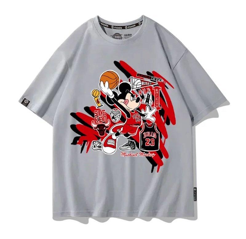 画像5: Unisx Mickey & Donald Duck Basketball Dunk Print T-Shirt & Shorts男女兼用 ユニセックスミッキー&ドナルドダッグ バスケットボールダンクプリントTシャツ&ハーフパンツ (5)