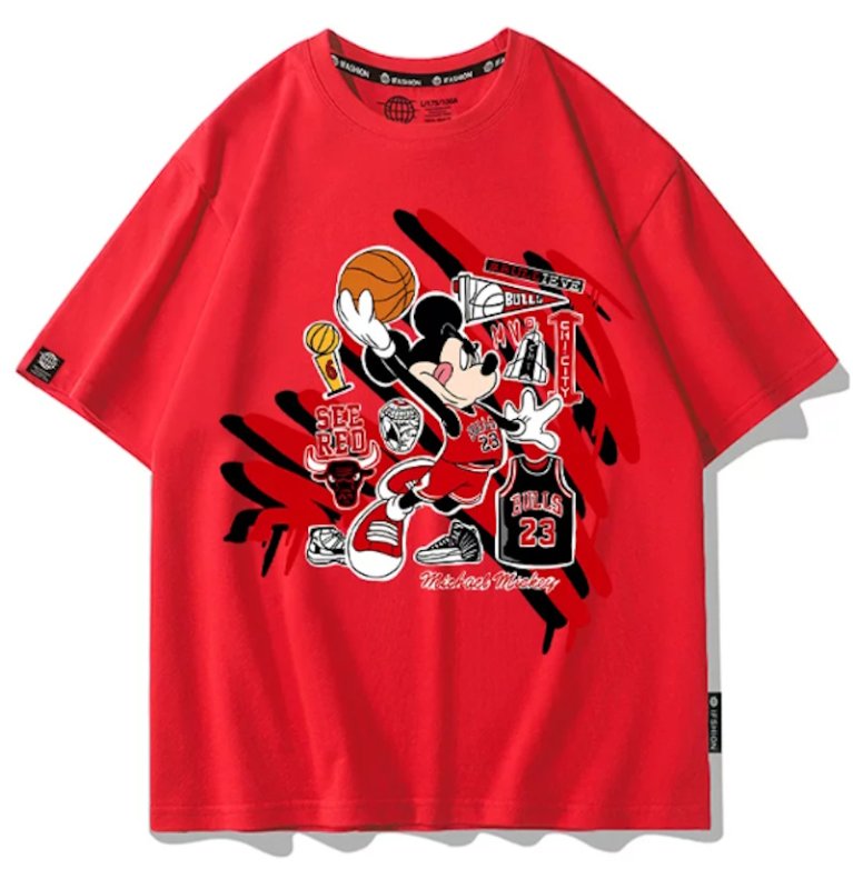 画像9: Unisx Mickey & Donald Duck Basketball Dunk Print T-Shirt & Shorts男女兼用 ユニセックスミッキー&ドナルドダッグ バスケットボールダンクプリントTシャツ&ハーフパンツ (9)