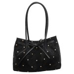 画像1: Polka-dot suede tote/shoulder/underarm bag ユニセックス男女兼用 ドット水玉スウェードトートショルダークロスボディーバッグ (1)