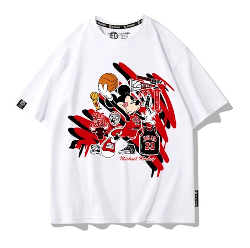 画像3: Unisx Mickey & Donald Duck Basketball Dunk Print T-Shirt & Shorts男女兼用 ユニセックスミッキー&ドナルドダッグ バスケットボールダンクプリントTシャツ&ハーフパンツ (3)