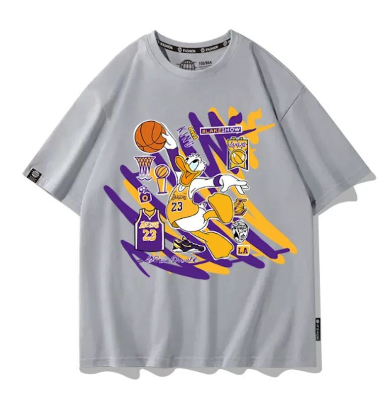 画像6: Unisx Mickey & Donald Duck Basketball Dunk Print T-Shirt & Shorts男女兼用 ユニセックスミッキー&ドナルドダッグ バスケットボールダンクプリントTシャツ&ハーフパンツ (6)
