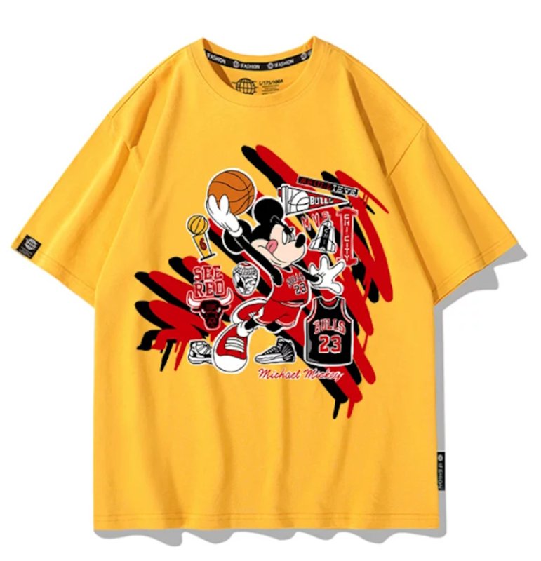 画像7: Unisx Mickey & Donald Duck Basketball Dunk Print T-Shirt & Shorts男女兼用 ユニセックスミッキー&ドナルドダッグ バスケットボールダンクプリントTシャツ&ハーフパンツ (7)