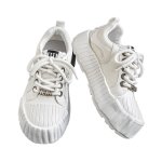 画像2: Unisex Thick-soled high-top sneakers with oversized toe caps and "melting" lace-up detailing.　ユニセックス男女兼用厚底ビッグヘッドハイカットメルティングレースアップスニーカーシューズ  (2)