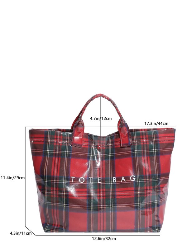 画像5: Check & Damier PVC Tote Bag　ユニセックス男女兼用 チェック&ダミエPVCトートバッグ (5)