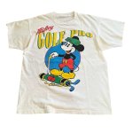 画像1: Unisx Mickey Mouse Golfer Print Vintage-Style T-Shirt 男女兼用 ユニセックスミッキーマウスゴルファーヴィンテージスタイルｔシャツ (1)